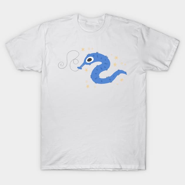 Blue Worm-on-a-String T-Shirt by Niamh Smith Illustrations